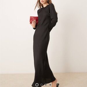 ASOS Black Long Sleeve Maxi Dress